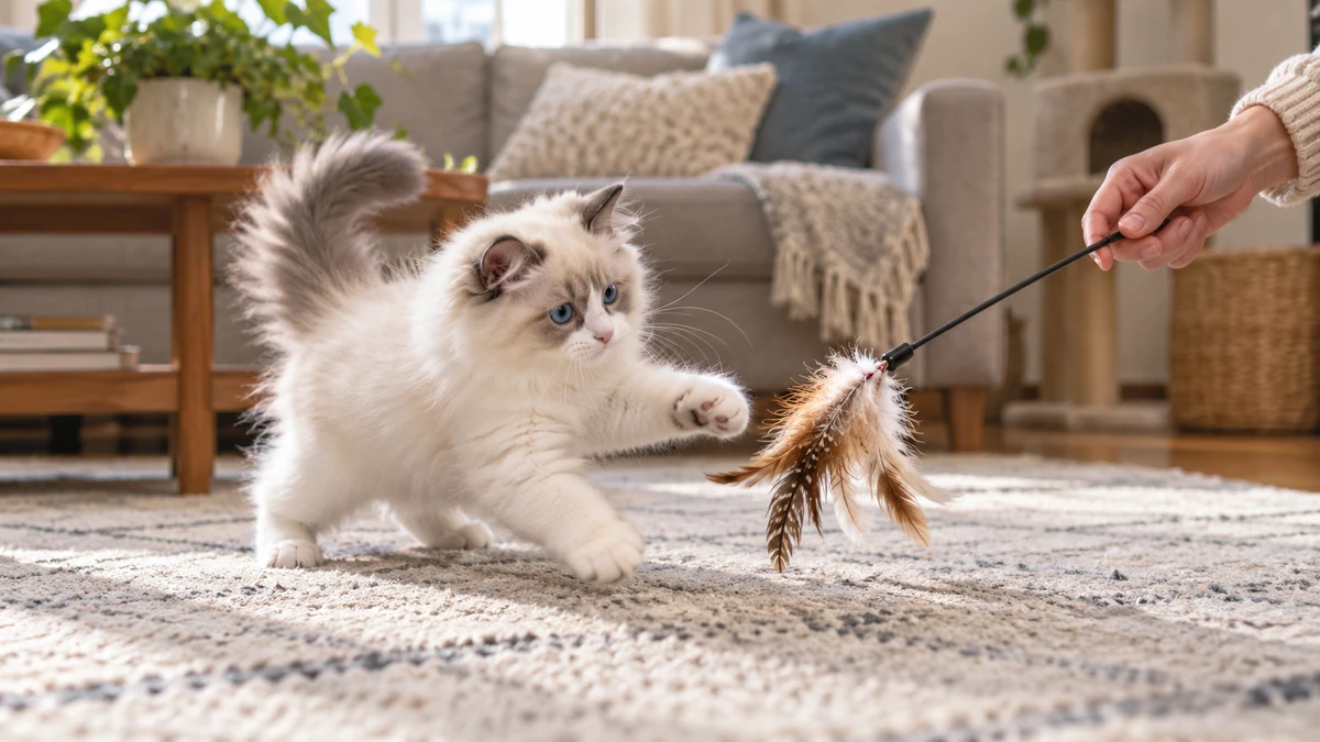 Ragdoll Kedisi yavru kedi — oyun ve eğitim
